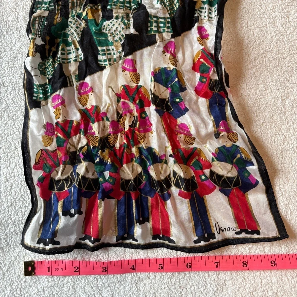 Twelves Days of Christmas Scarf, Colorful. Partridge Pear Tree, Golden Rings